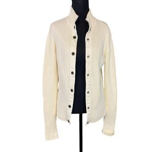 Tommy Hilfiger Jeans Cardigan Sweater Made in Japan Y2K Ribbed Knit Medium